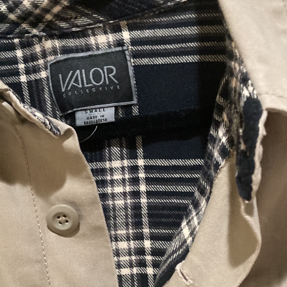 Nwot Valor Collection Tan Button Down Lined Shack… - image 3